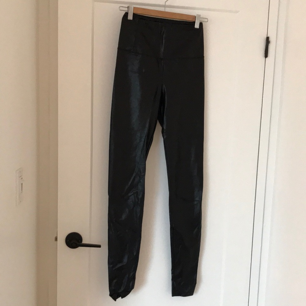 Black faux leather Wilfred free tights